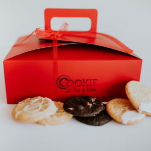 box of delicious handmade cookies available for purchase at COOKIE...take a bite