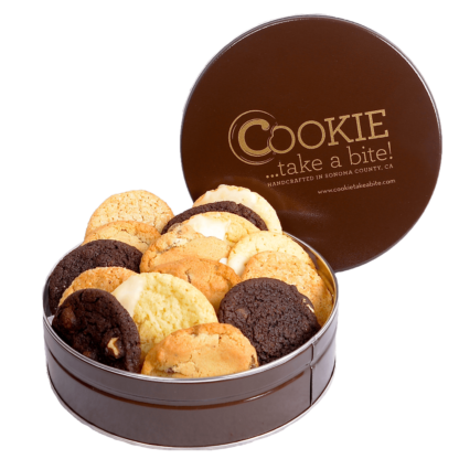 cookies included in COOKIE...take a bite! deluxe variety cookie tin