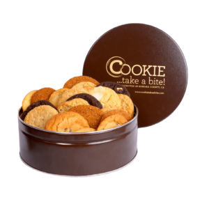 cookies included in COOKIE...take a bite! variety cookie tin