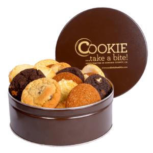 cookies included in COOKIE...take a bite! variety cookie tin