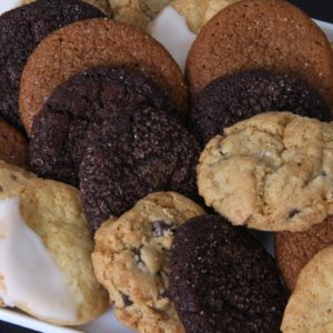 decorative display of cookies on a tray