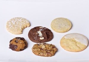 assortment of delicious gourmet cookies available at COOKIE...take a bite!