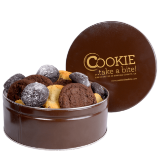 cookies included in COOKIE...take a bite! chocolate lovers deluxe cookie tin