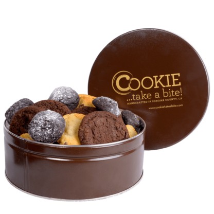 cookies included in COOKIE...take a bite! chocolate lovers deluxe cookie tin