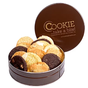 cookies included in COOKIE...take a bite! holiday cookie tin