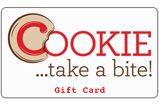gift card graphic with cookie take a bite logo