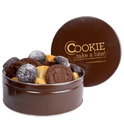 chocolate lover cookie tin