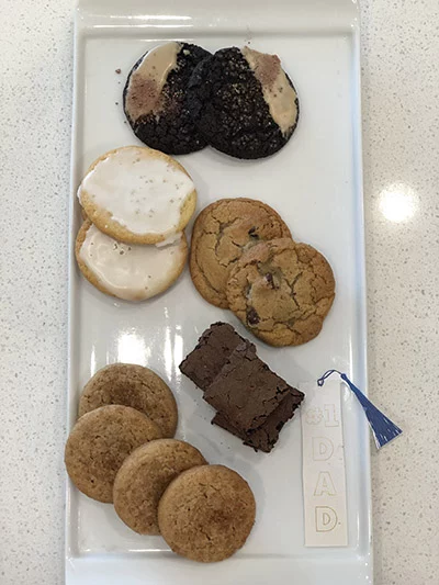 father's day cookie tin with #1 dad bookmark