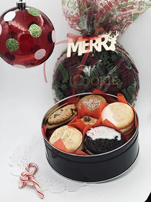 premium holiday gift cookie tins