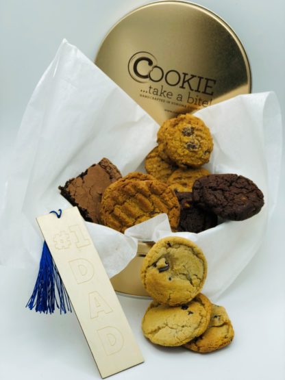 Cookie tin gift package for dad on Father's Day