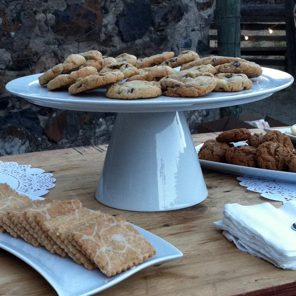 Cookie table display at a wedding reception in Sonoma County