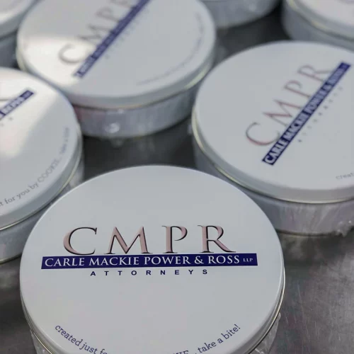 corporate cookie gift tin from CMPR