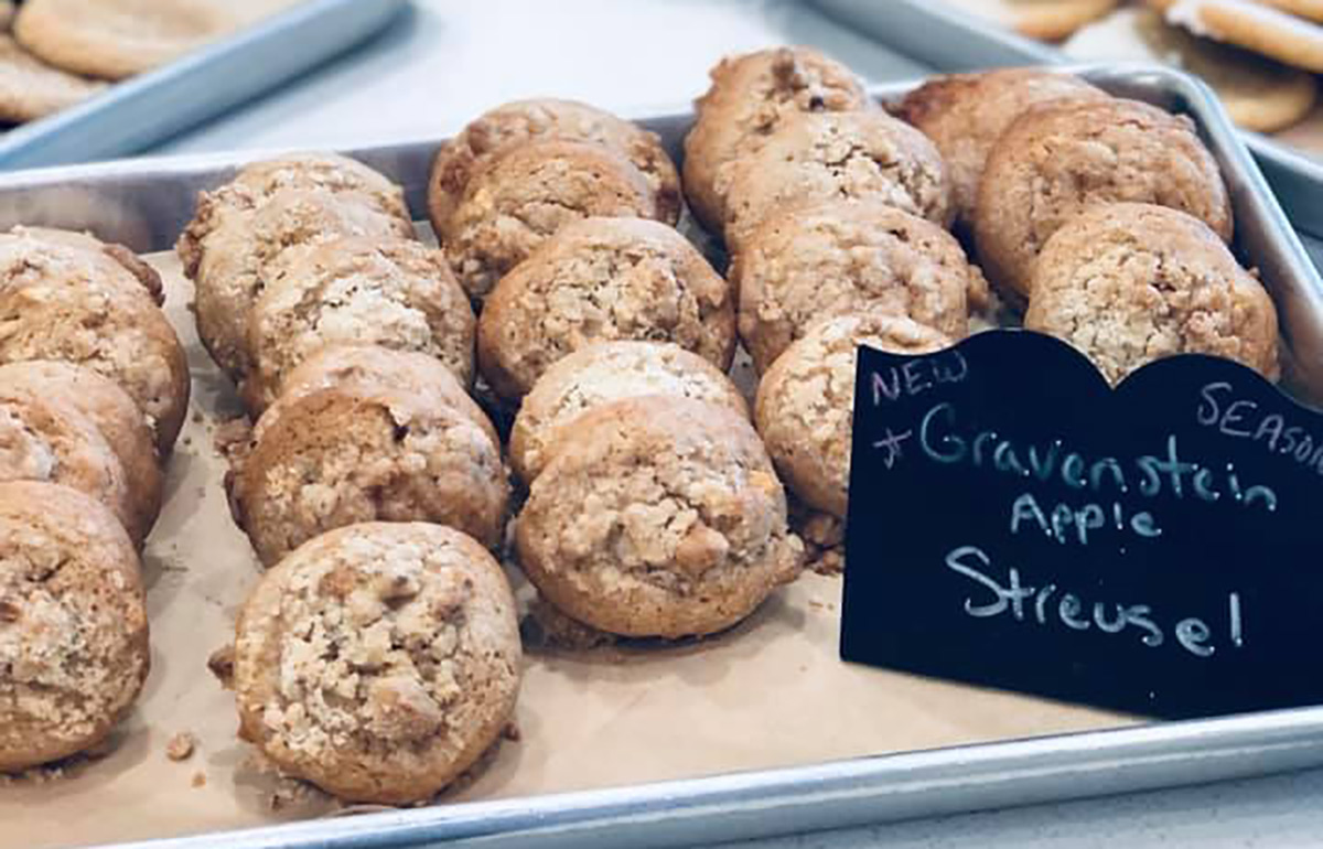 tray of cookies made from Gravenstein Apples