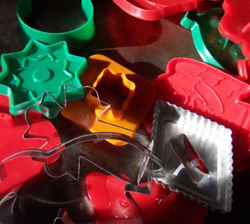 assorted cookie cutters in several colors