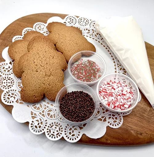 Gingerbread Cookie Decorating Kits from COOKIE... take a bit! Available for purchase in Santa Rosa, CA.