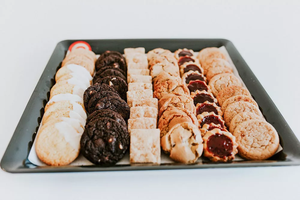 decorative display of freshly baked gourmet cookies