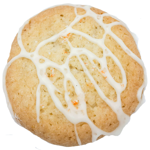 Orange vanilla swirl sugar cookie with transparent background