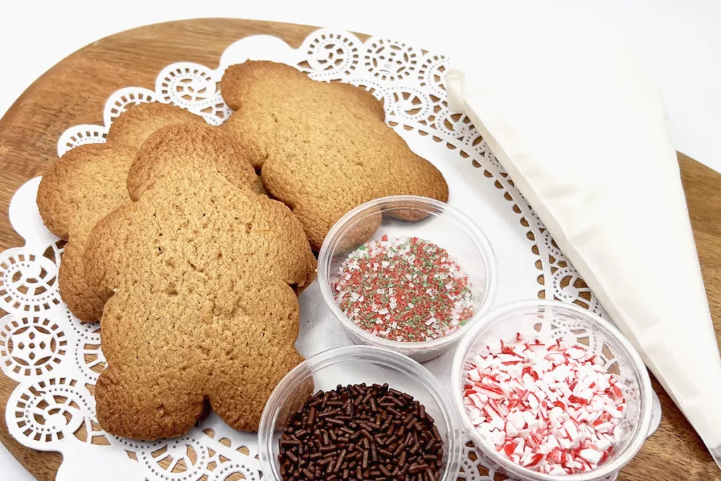 Gingerbread Cookie Decorating Kits from COOKIE... take a bit! Available for purchase in Santa Rosa, CA.